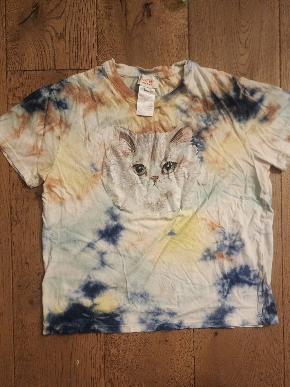 Paul & Joe Sister cat print tie dye tshirt size 1 (small)